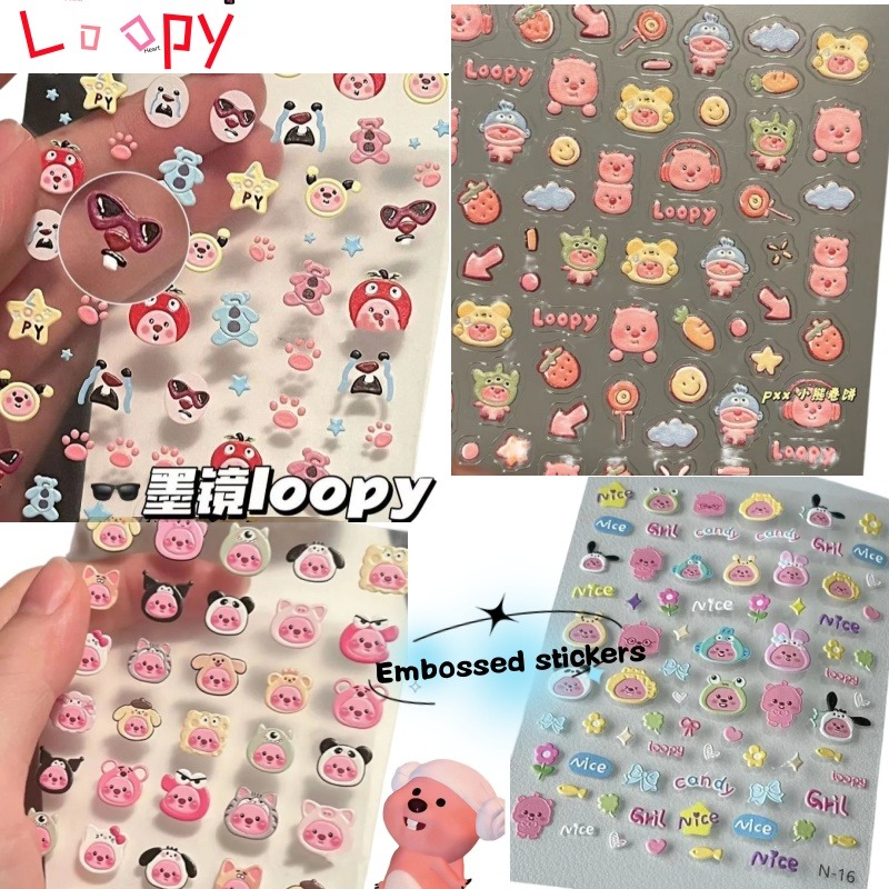 Nail Art Design - สติกเกอร์ลายนูน 3D แบบโปร่งใส, สติกเกอร์ DIY น่ารักรูปบีเวอร์,
