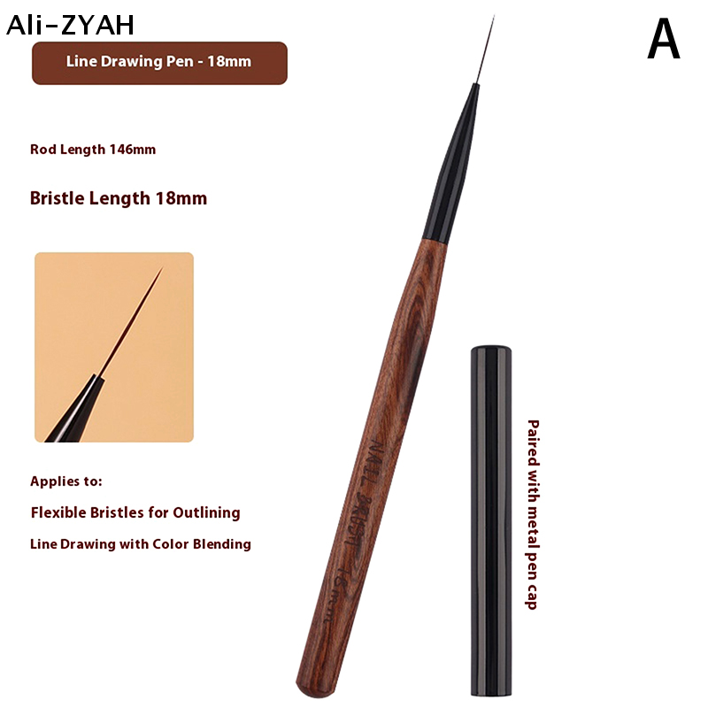 Nail Art Brush Set - 【ZYH】1/3 ชิ้น ชุดแปรงวาดลายเล็บ แปรงเพ้นท์เล็บ - ปากกาวาดลายเส้นตาราง