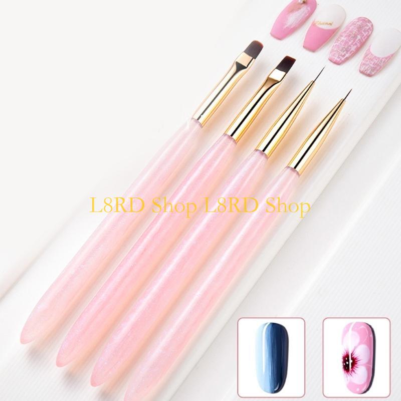 Nail Art Brush Set - L8RD 4 ชิ้นเล็บชุดแปรงศิลปะจิตรกรรมโปแลนด์เครื่องมือสำหรับเล็บมือ Linerand DottingSuitable สำหรับผู้เริ่มต้นและผู้เชี่ยวชาญ