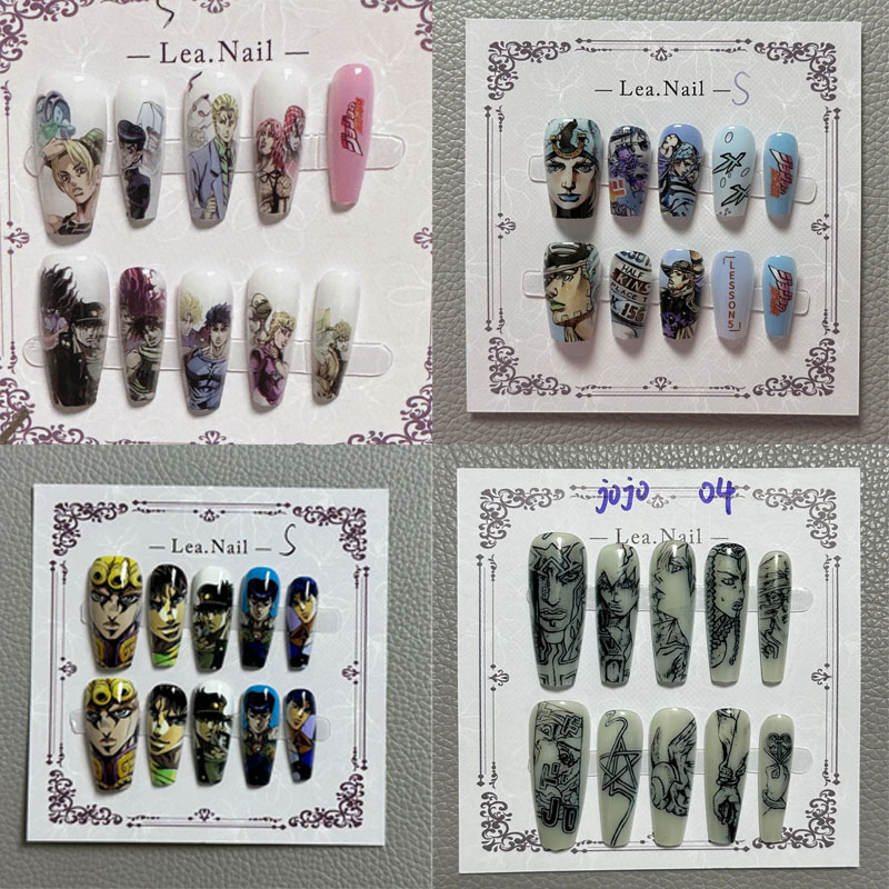 Nail Art Design - อุปกรณ์ตกแต่งเล็บลายการ์ตูนอนิเมะสำหรับนักเรียนทำเล็บ JOJO ของตกแต่งเล็บ เครื่องประดับเล็บ ของเล่นคอสเพลย์สำหรับสาวๆ ของขวัญเทศกาล