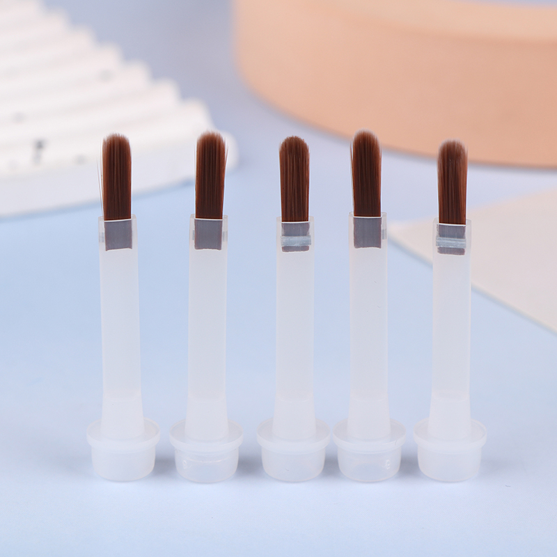 Nail Art Brush Set - 5/10/20Pcs แปรงทาเล็บแบบใช้แล้วทิ้งสําหรับ 15ml เล็บขวดเปลี่ยนแปรงผมสีน้ําตาลเล็บแปรง Applicators