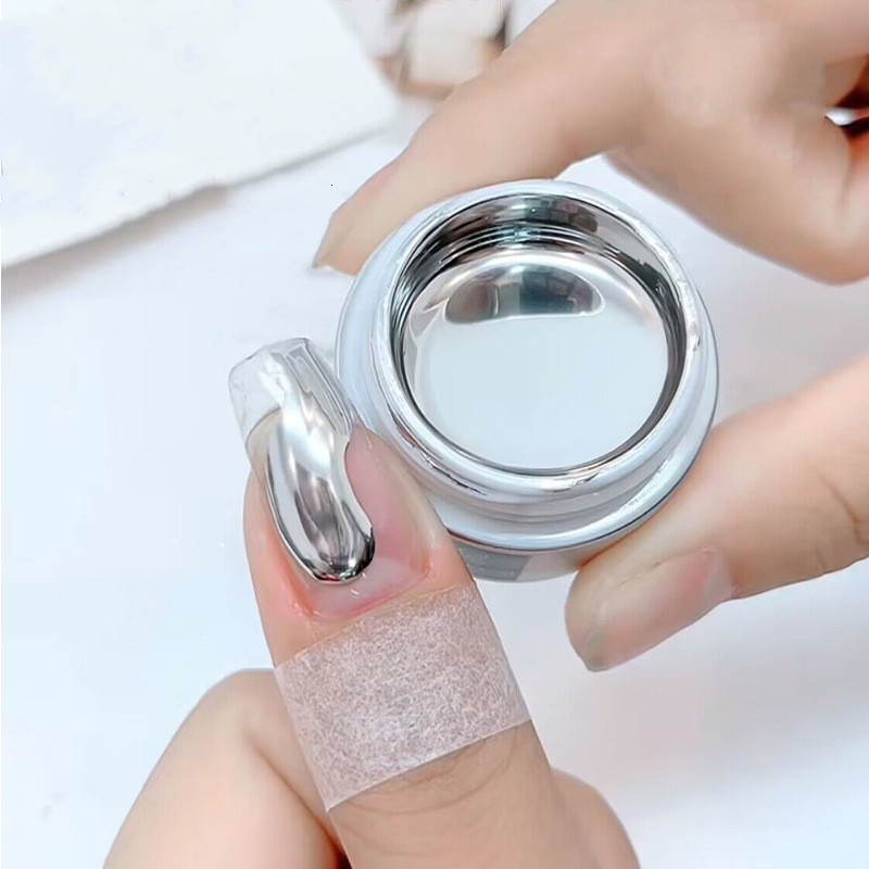 Nail Art Design - 8g/Jar SuperBright Silver/GOLD Mirror โลหะภาพวาดเล็บเจลวาดดอกไม้เส้นเล็บ Lacquer