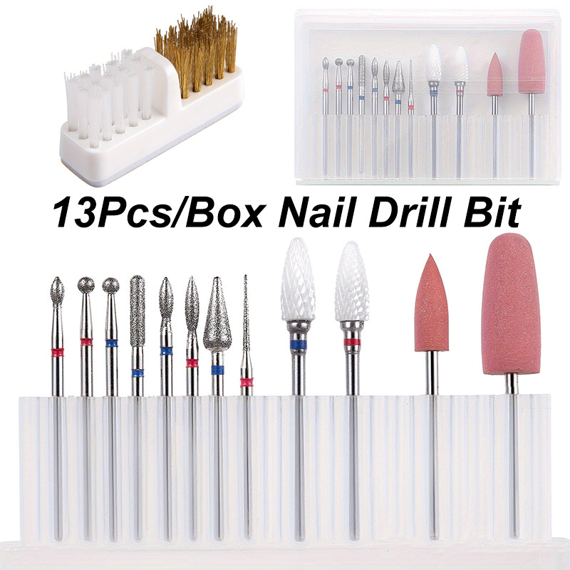 Nail Art Brush Set - ชุดดอกสว่านเจียรเล็บ 13 ชิ้น ขนาด 3/32 นิ้ว