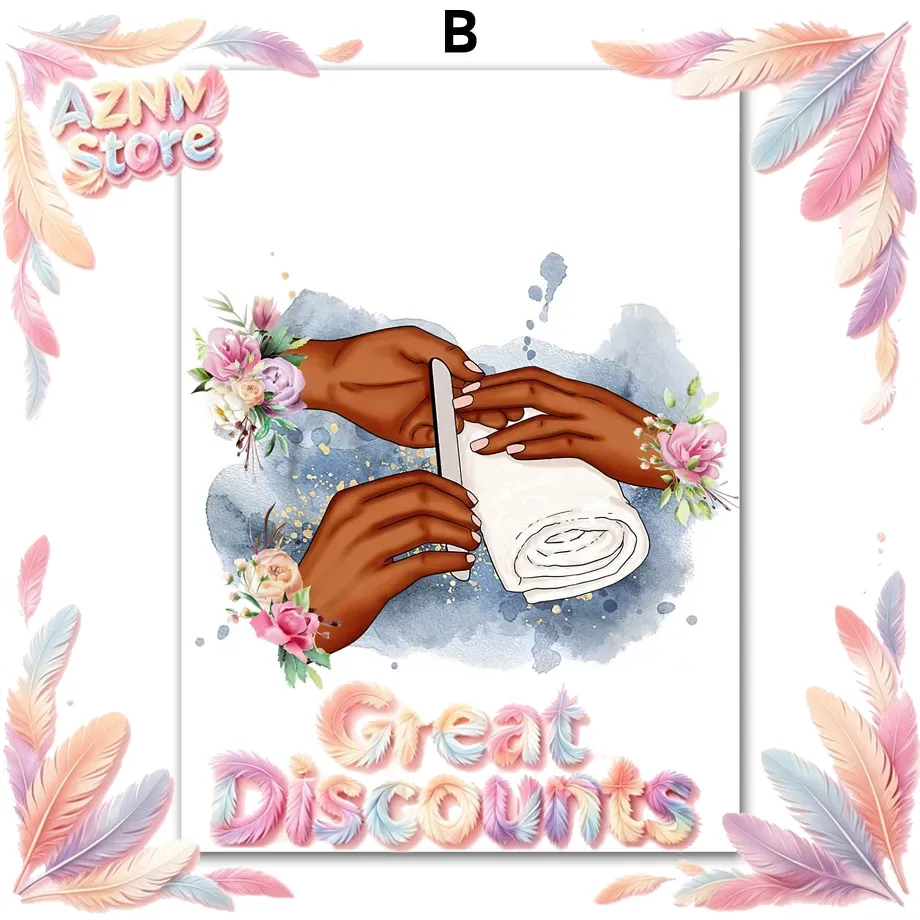 Nail Art Design - ภาพวาดบนผ้าใบตกแต่งผนัง ลายดอกไม้ แฟชั่นสาวน่ารัก งานศิลปะตกแต่งเล็บ โปสเตอร์และภาพพิมพ์สำหรับตกแต่งห้องนั่งเล่น 2026