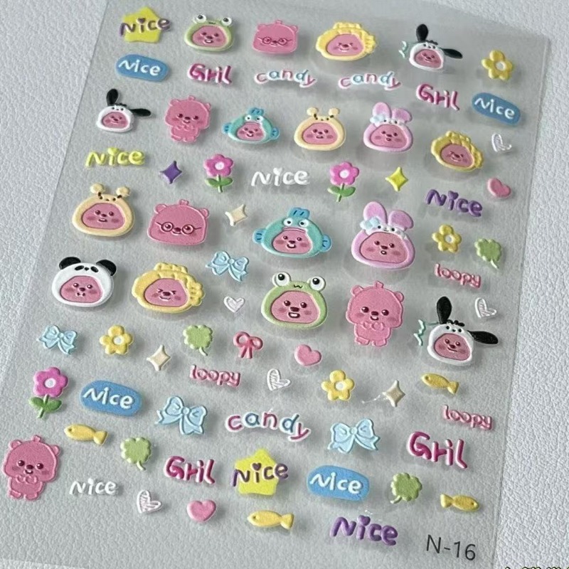 สติกเกอร์ลายนูน 3D แบบโปร่งใส, - Nail Art Design บทวิจารณ์และราคา