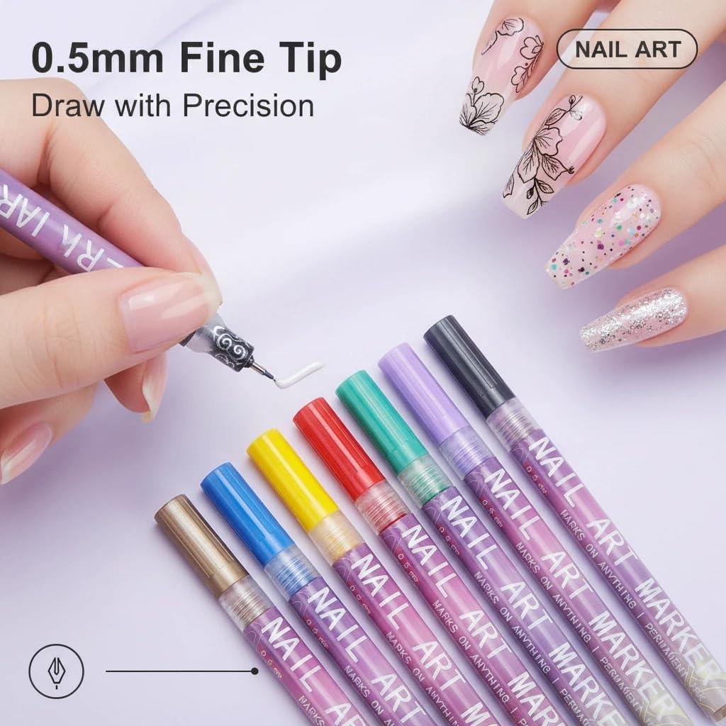 ชุดปากกาเพ้นท์เล็บ 12 สี, ปากก - Nail Art Brush Set บทวิจารณ์และราคา