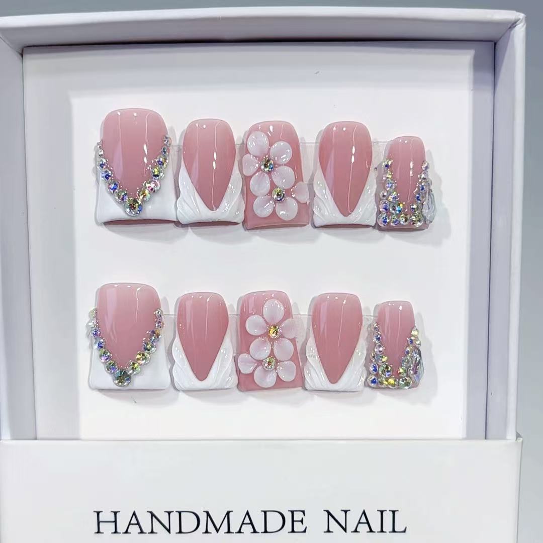 10 ชิ้น เล็บปลอมสไตล์เรียบหรูแ - Nail Art Design บทวิจารณ์และราคา