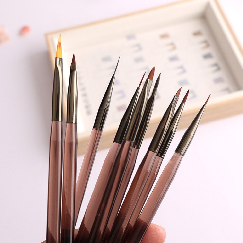 ชุดแปรงเพ้นท์เล็บ 9 ชิ้น ด้ามไ - Nail Art Brush Set บทวิจารณ์และราคา