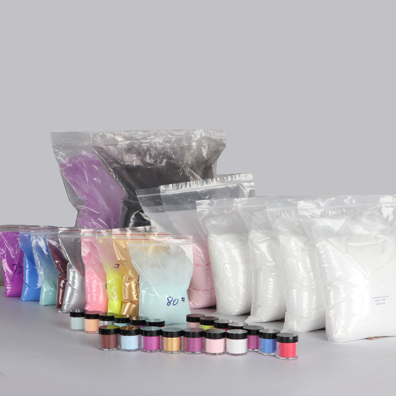 1000g สีขาวใสสีชมพูเล็บอะคริลิ - Nail Art Emas บทวิจารณ์และราคา