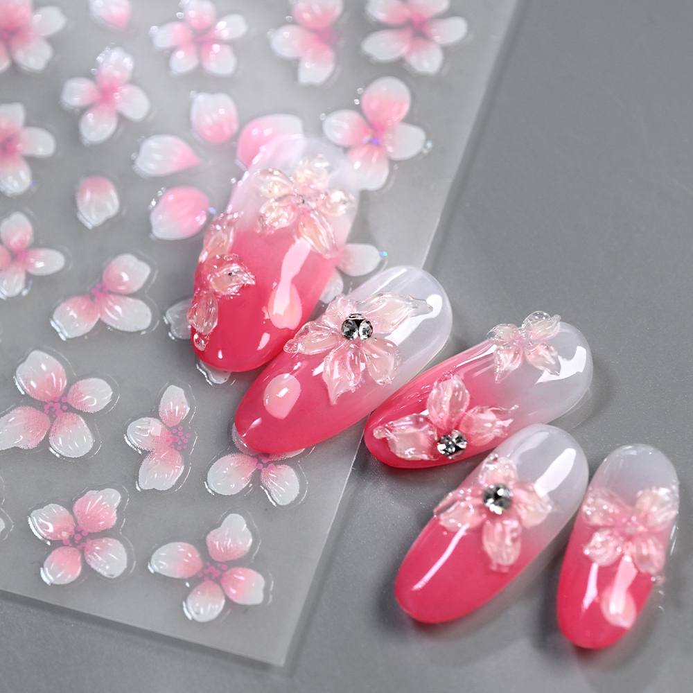 สติกเกอร์ติดเล็บลายดอกซากุระไล - Nail Art Ombre Pink บทวิจารณ์และราคา