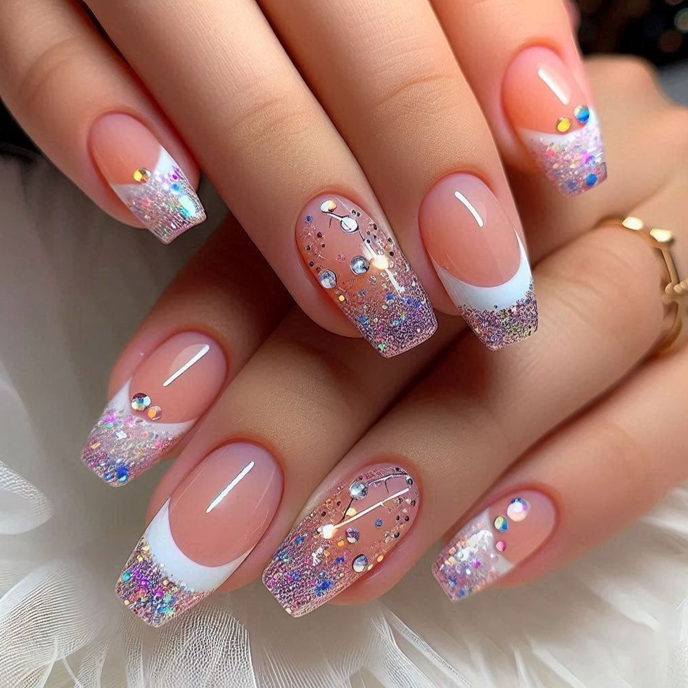 24 ชิ้น/เซ็ตสั้นขนาดกลางเล็บปล - Nail Art Design บทวิจารณ์และราคา