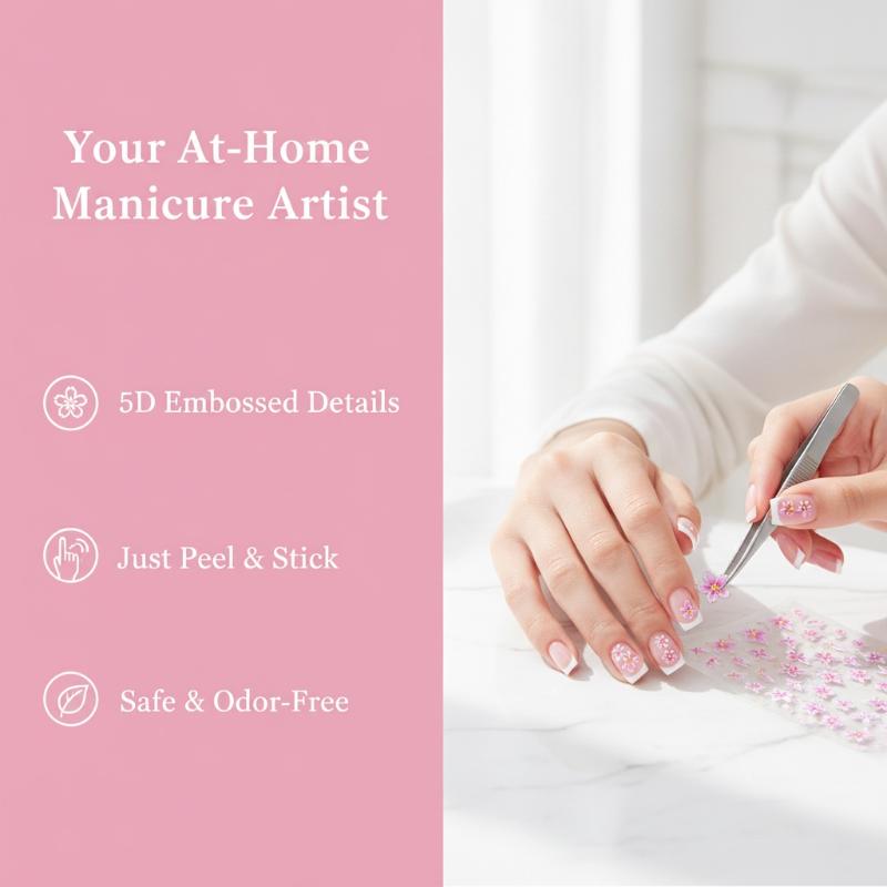 สติกเกอร์ติดเล็บลายดอกลิลลี่สี - Nail Art Ombre Pink บทวิจารณ์และราคา