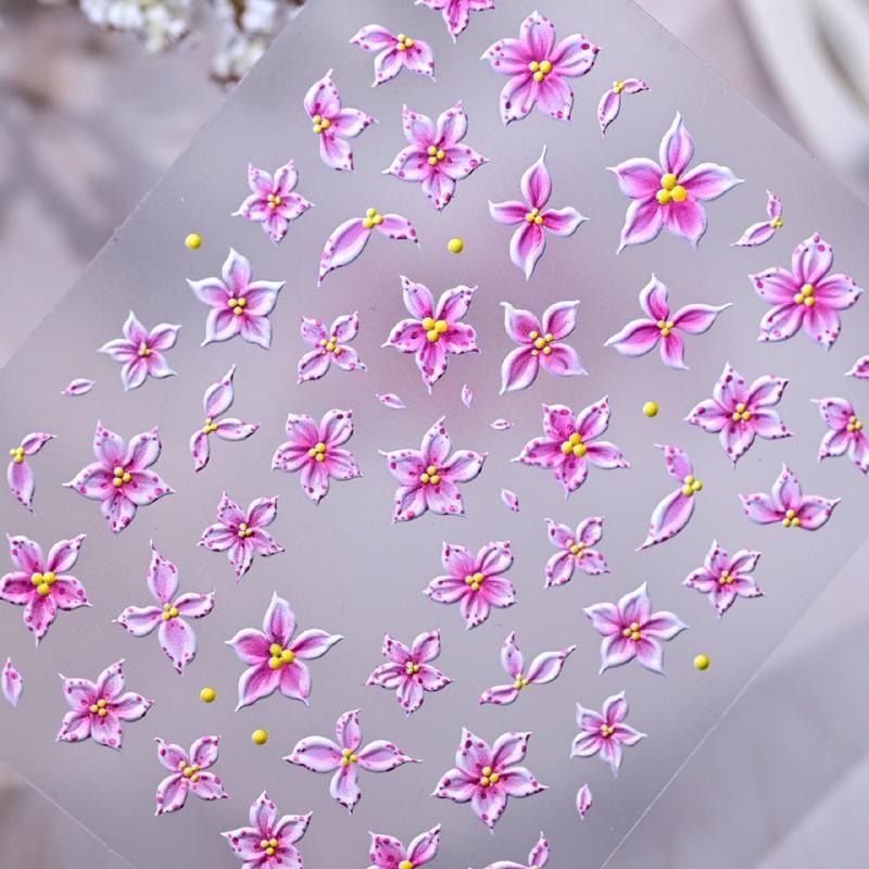 สติกเกอร์ติดเล็บลายดอกลิลลี่สี - Nail Art Ombre Pink บทวิจารณ์และราคา