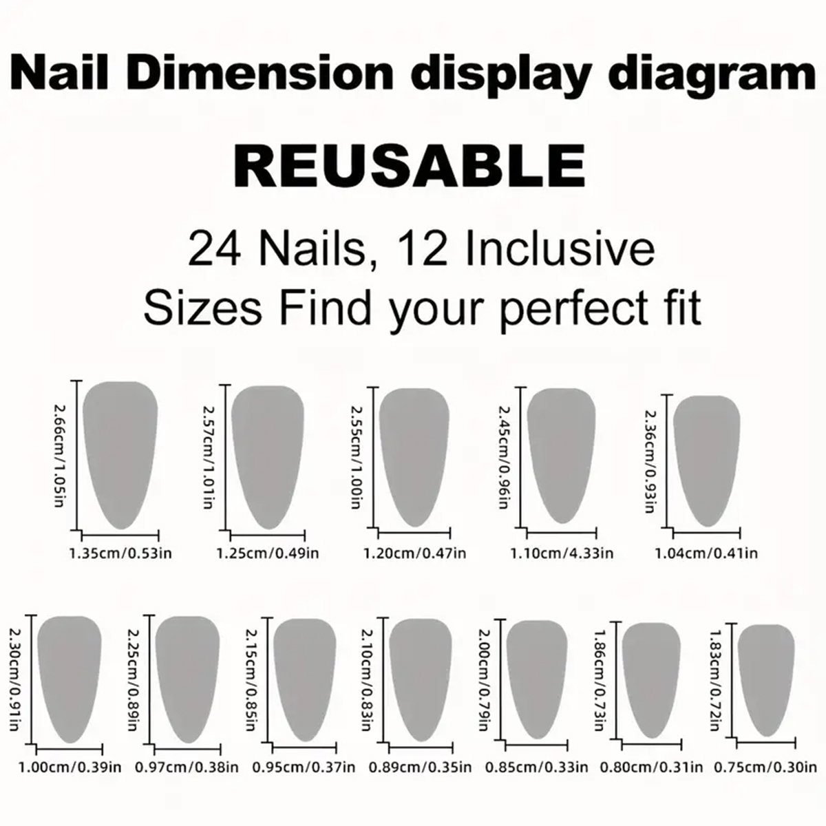 24 ชิ้น เล็บปลอมทรงอัลมอนด์ขนา - Nail Art Design บทวิจารณ์และราคา